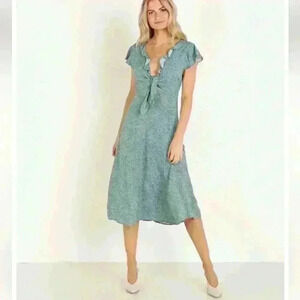 Auguste the Label Diamond Rumba Midi Dress Green size 4